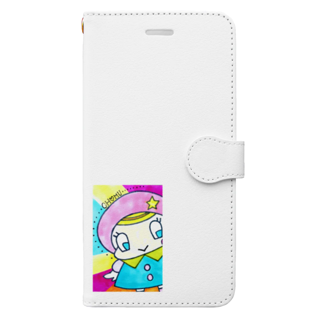 ＣｈｏｍＵ++の手書き全面ちょむ❤色選べます！ Book-Style Smartphone Case