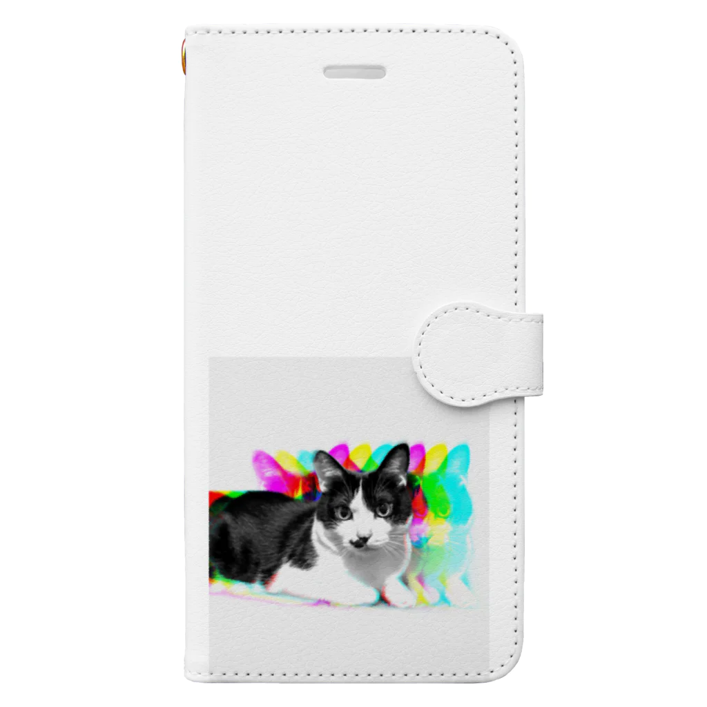 ハチワレすじこの猫シャツ屋のすじこ Book-Style Smartphone Case