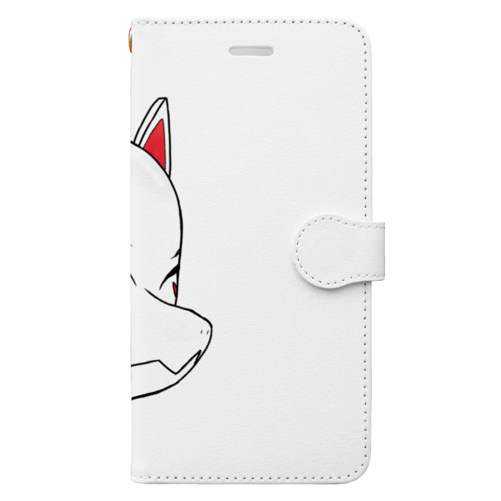 ユウグレ ツキのツキさんの狐面 躑躅 Book-Style Smartphone Case