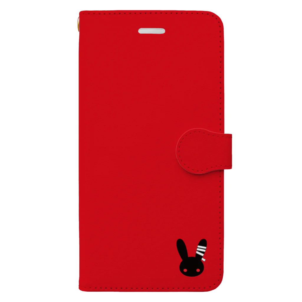 flux flatの包帯うさぎの真っ赤なケース Book-Style Smartphone Case