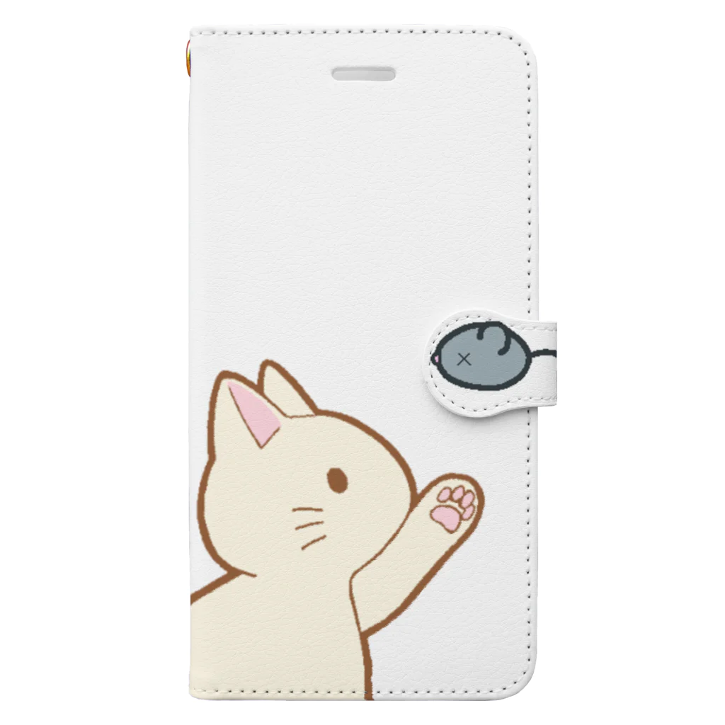 かわいいもののおみせ　いそぎんちゃくのネズミさんにゃー　白 Book-Style Smartphone Case