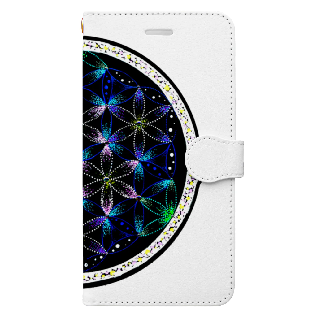 始季彩＠suzuriの水中花-丸ver. Book-Style Smartphone Case