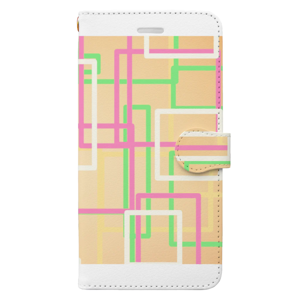 スキー場のゆきのオレンジ四角隊 Book-Style Smartphone Case