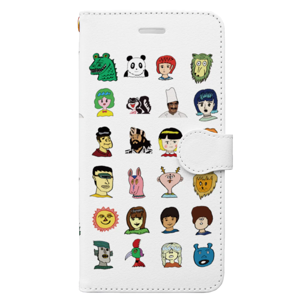 スーパーマーケット真真の顔　顔　顔 Book-Style Smartphone Case