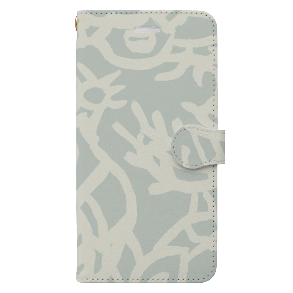 ATELIER RYUSEIの鳥 tori-pattern-smokeblue Book-Style Smartphone Case