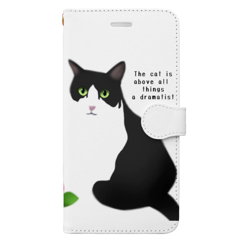 ひげ猫マリオのハチワレ猫 猫山さん1 Book-Style Smartphone Case