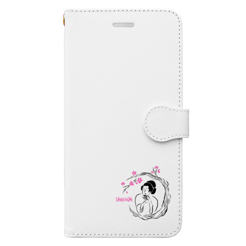 シロクマサンドのウキヨエシーズン/初桜 Book-Style Smartphone Case