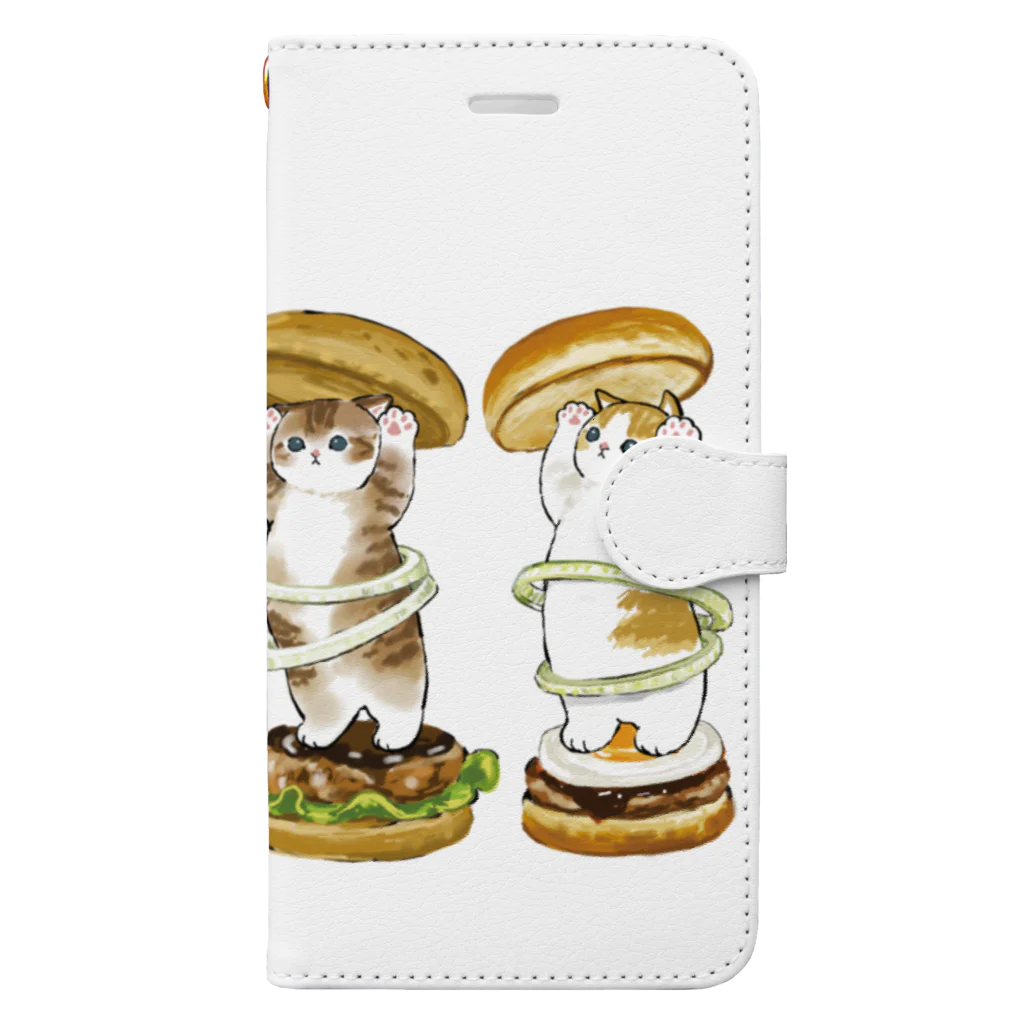 mofusandのにゃんこバーガー Book-Style Smartphone Case