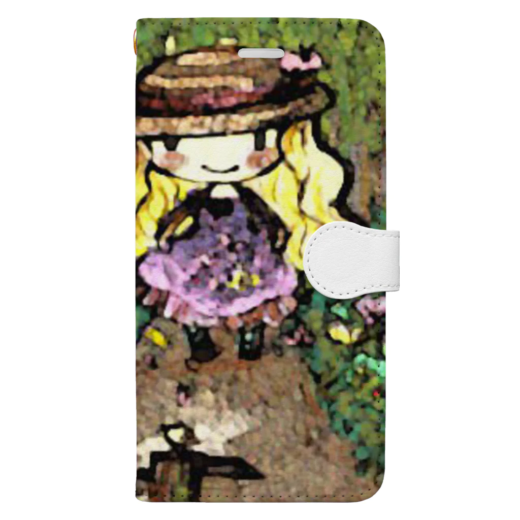 屋根裏ひみつ結社のmecanbaco.『森とネコと少女』 Book-Style Smartphone Case