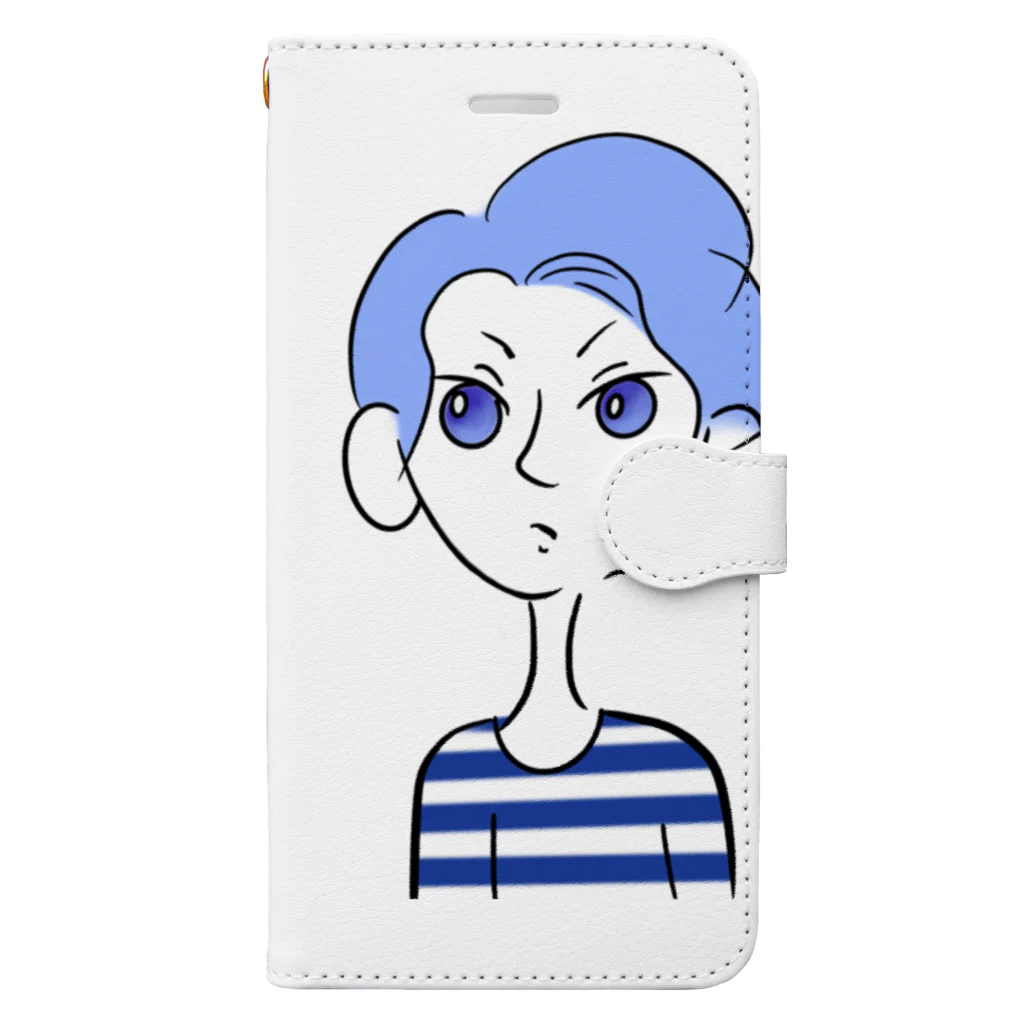 hsn_oのブルー Book-Style Smartphone Case