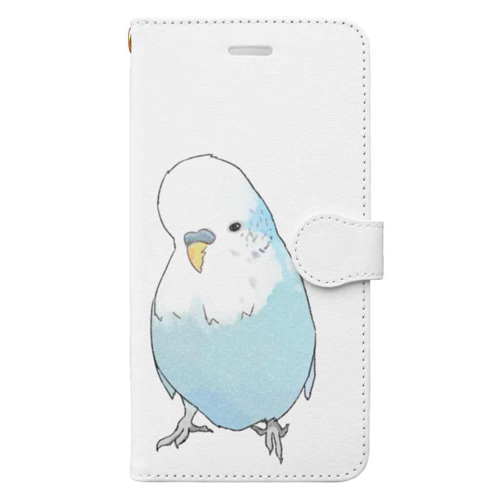 まめるりはことりの可愛いジャンボセキセイインコ【まめるりはことり】 Book-Style Smartphone Case