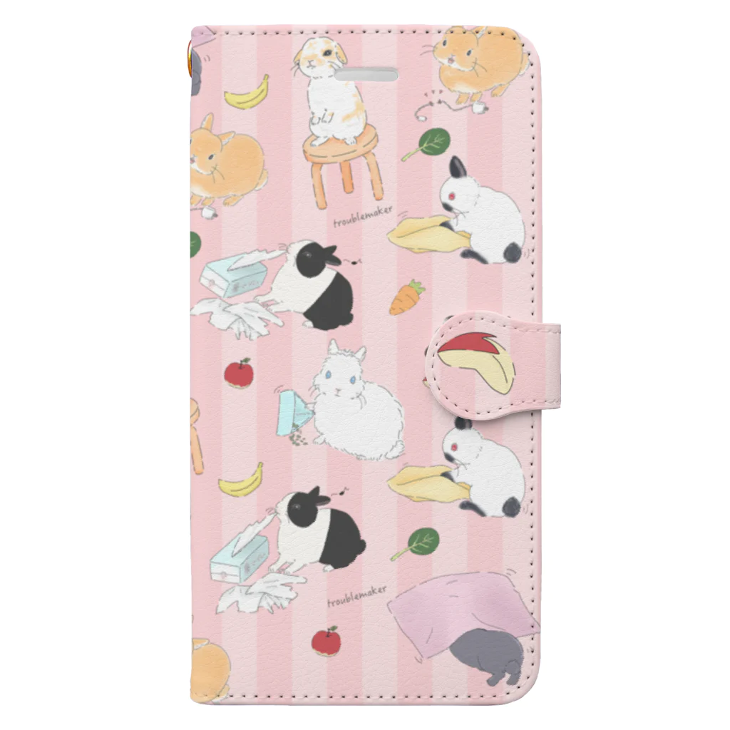 mi_coのいたずらうさぎさん Book-Style Smartphone Case