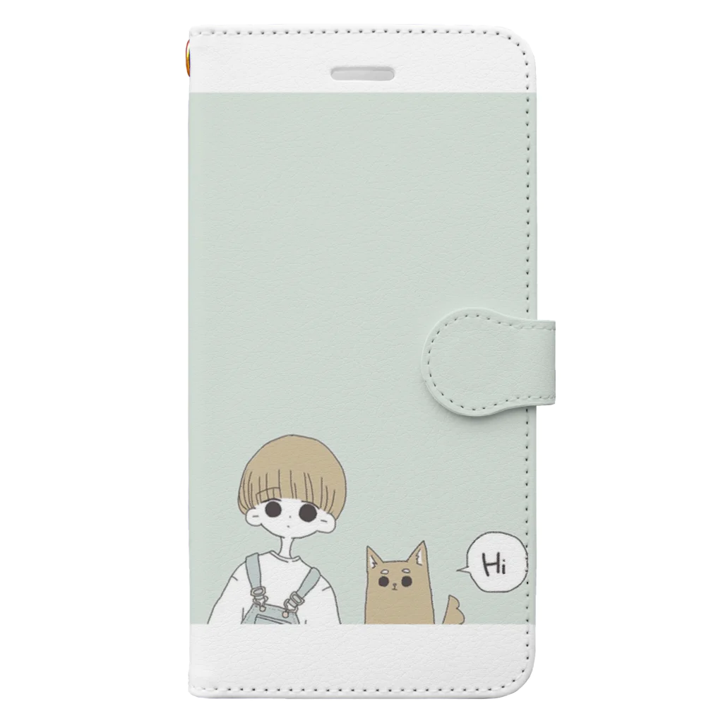 月夢しろのマッシュくんとこいぬ Book-Style Smartphone Case