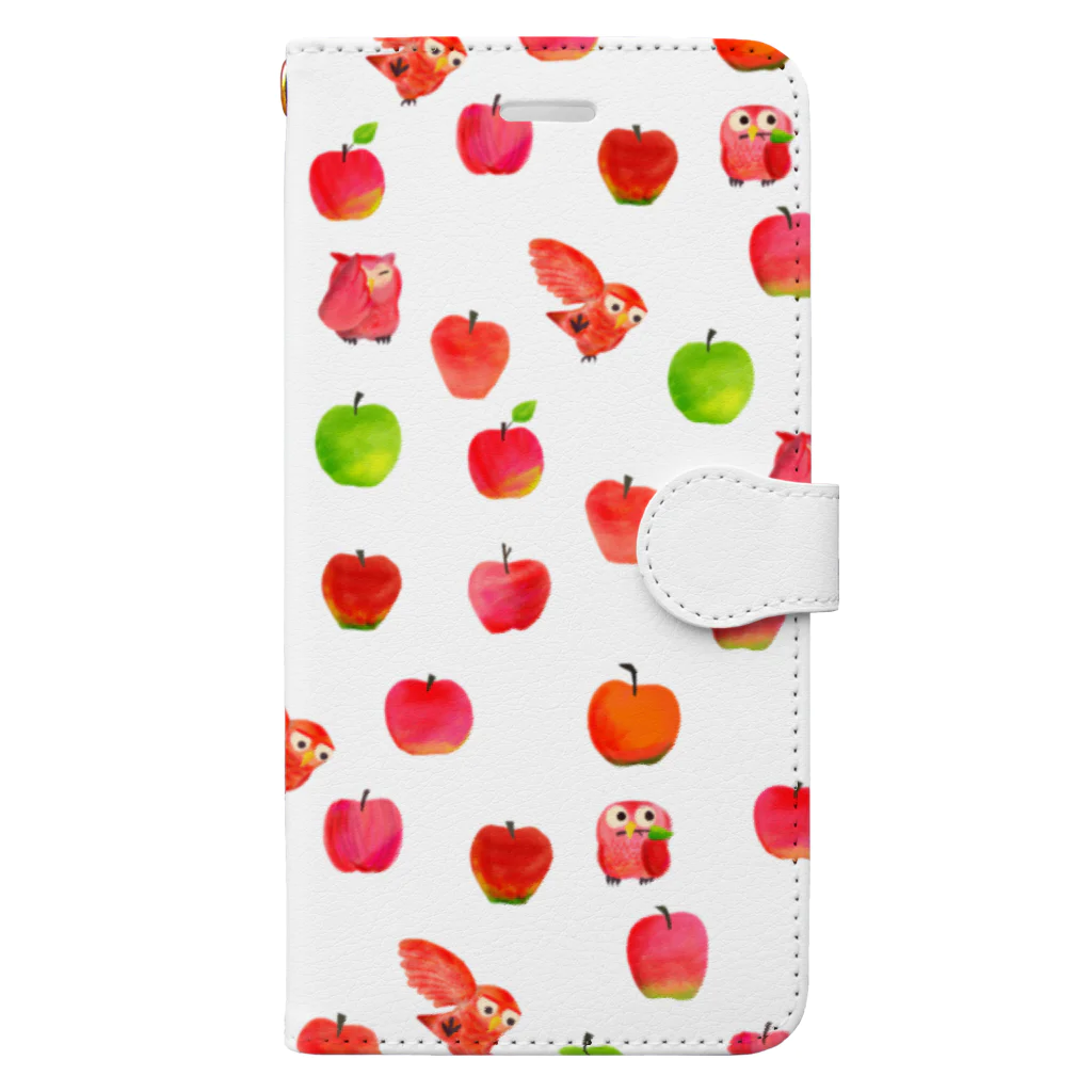 zakka shop Owls & Apples のりんごと赤ちゃんふくろう Book-Style Smartphone Case