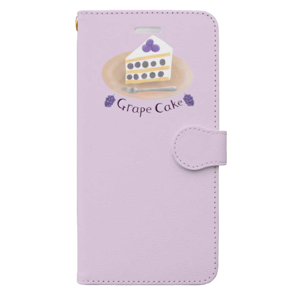 TinyMiry(タイニーミリー)のぶどうケーキ(紫)を食べよう Book-Style Smartphone Case