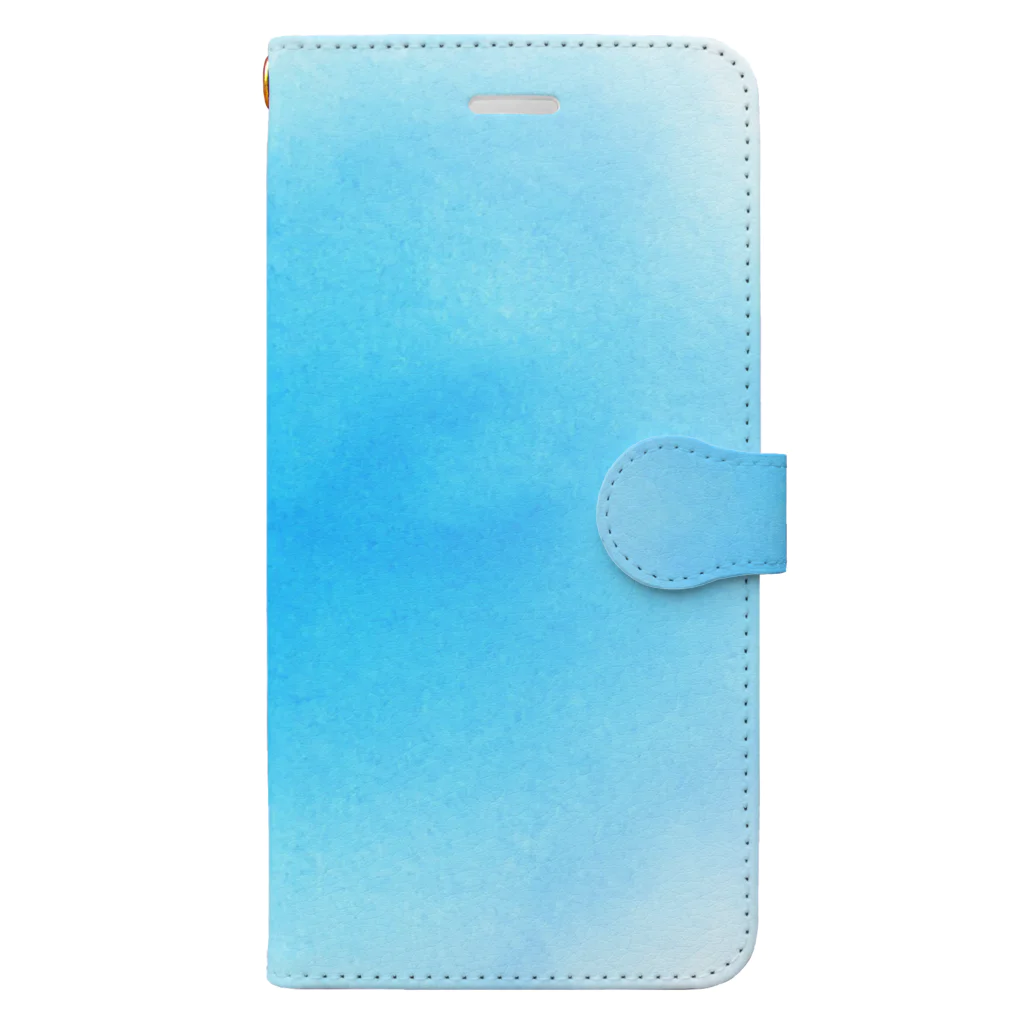 水彩 Ao_watercolorのOcean Blue　水彩 手帳型スマホケース