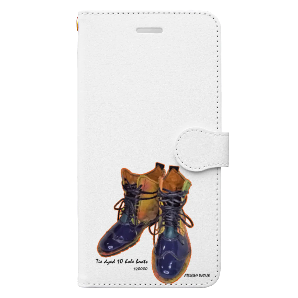 「ATSUSHI INOUE」のTie dyed 10 hole boots orange stitch Book-Style Smartphone Case