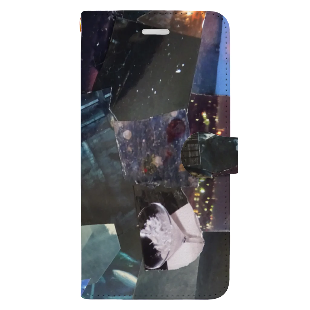 川西商店の黒の情景 Book-Style Smartphone Case