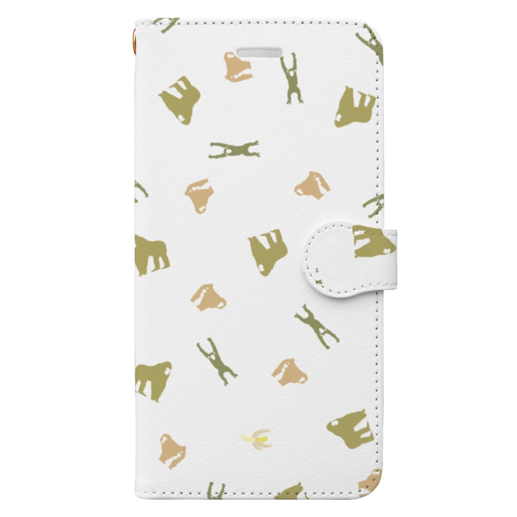 サル ゴリラ チンパンジー Book Style Smartphone Case By Tシャツデザイン ヤブサカショクドウ Yabusakashokudo Suzuri