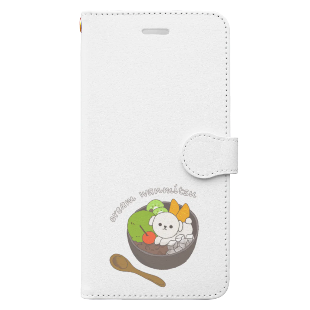 蜜ʕ•ﻌ•✻のcream wanmitsu(色付き) Book-Style Smartphone Case