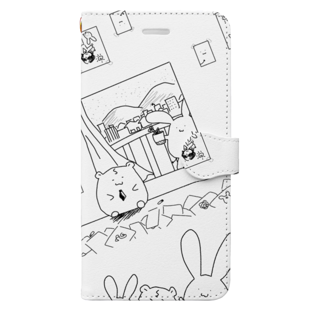 BabyShu shopのノスタルジー鷺ハムシリーズwhiteスマホケース Book-Style Smartphone Case