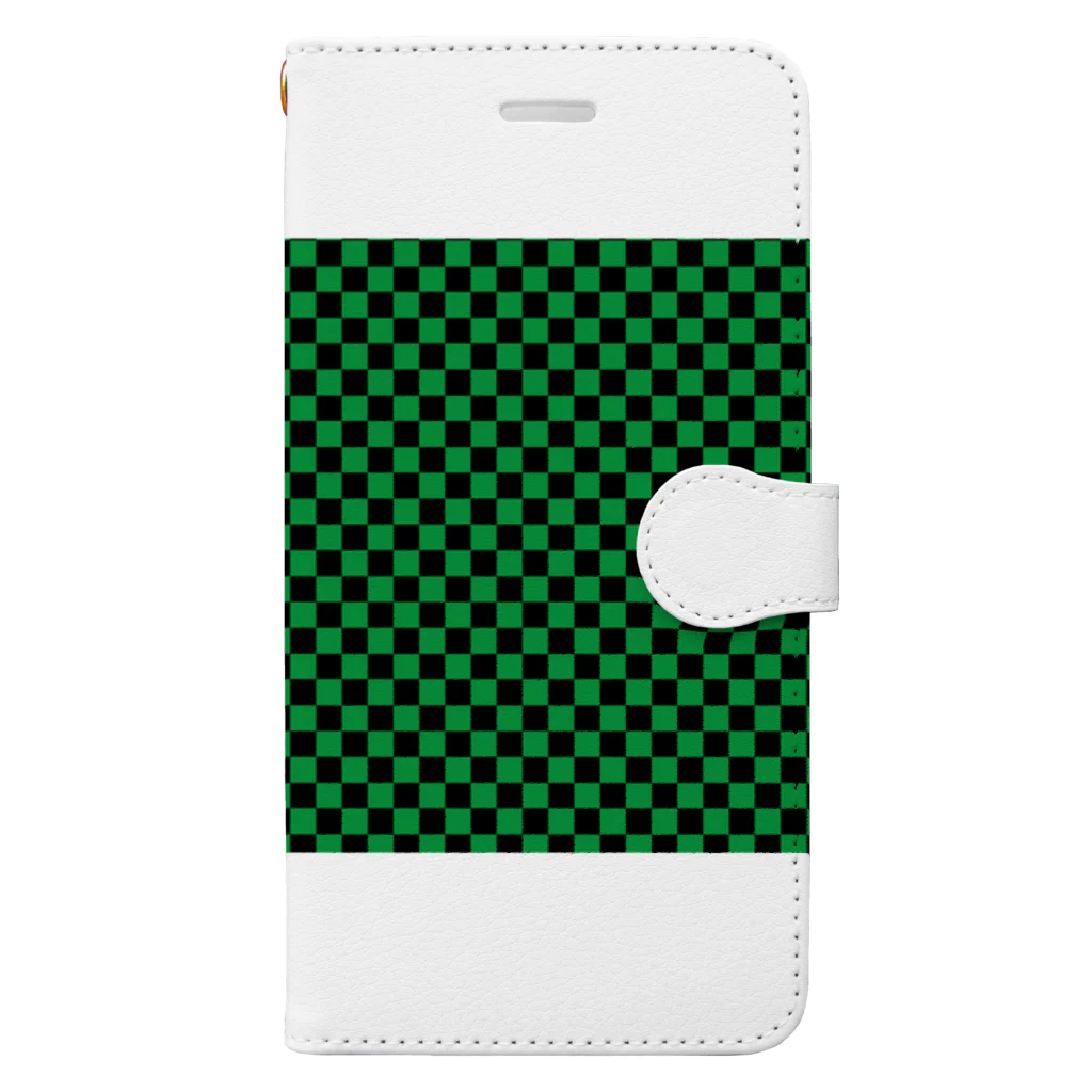 こんなの欲しいをご提供！ADの日本：市松模様緑 Book-Style Smartphone Case