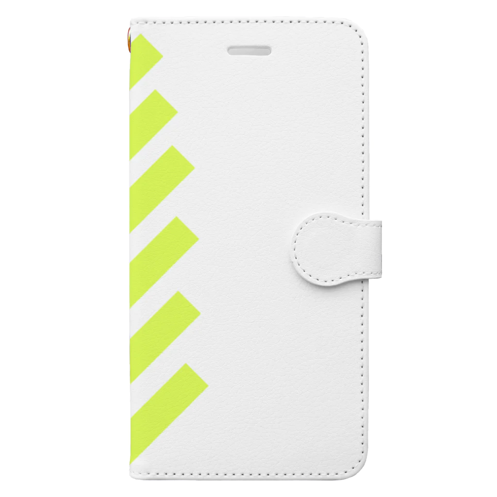 viofranme.のsuzuri_fullgraphicT-template-XL_slash_lime_yellow_ Book-Style Smartphone Case