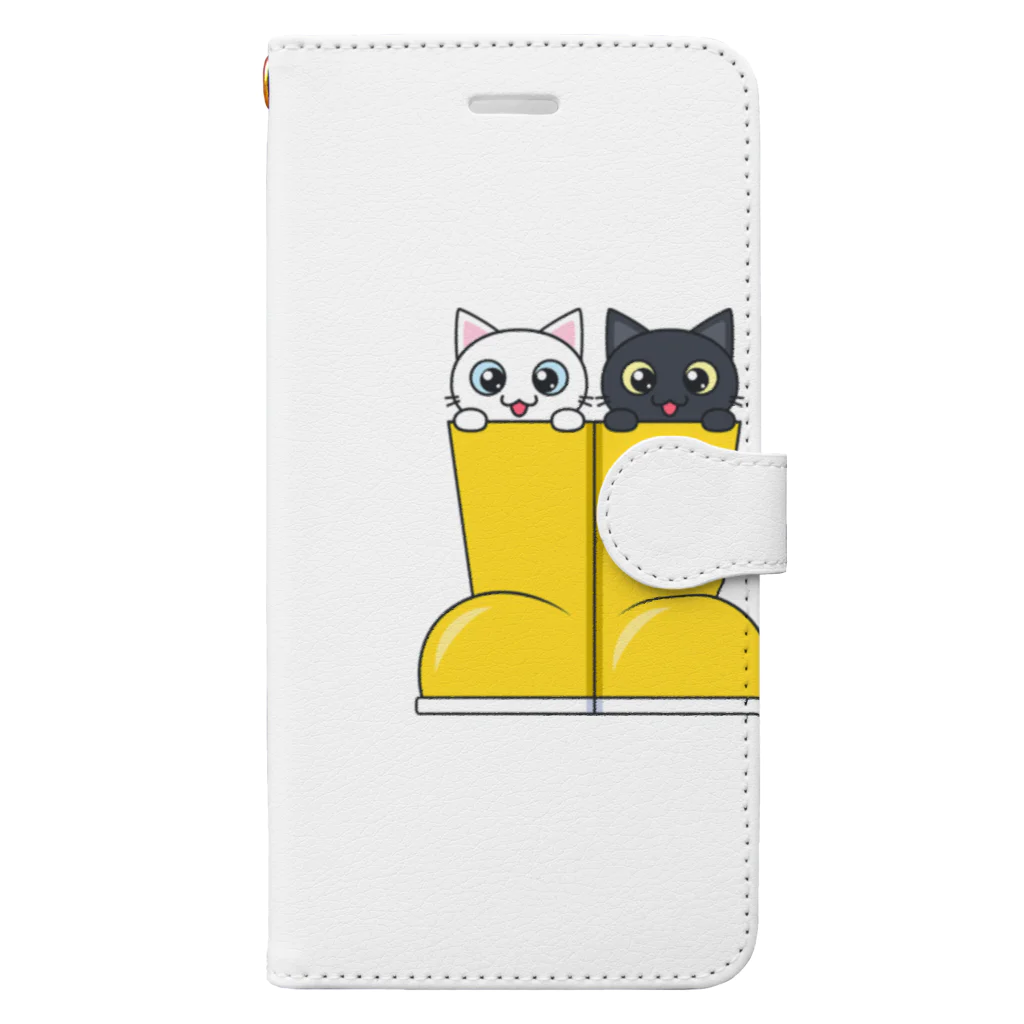 アクセルスタイルの可愛い長靴ねこ Book-Style Smartphone Case