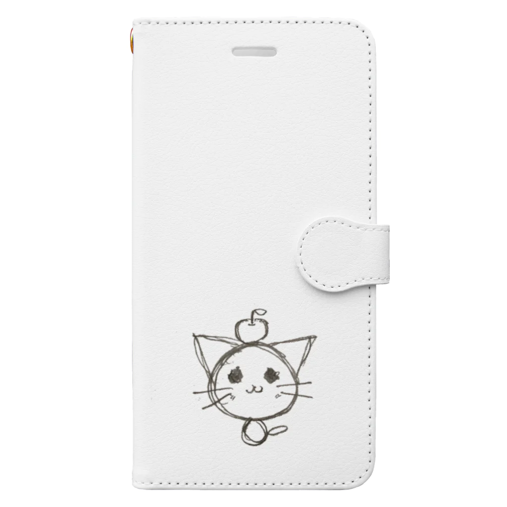 ほわうさのこぼねこ(りんご) 手帳型スマホケース