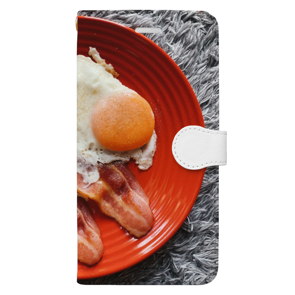 オワルウサギの目玉焼きとベーコン Book-Style Smartphone Case