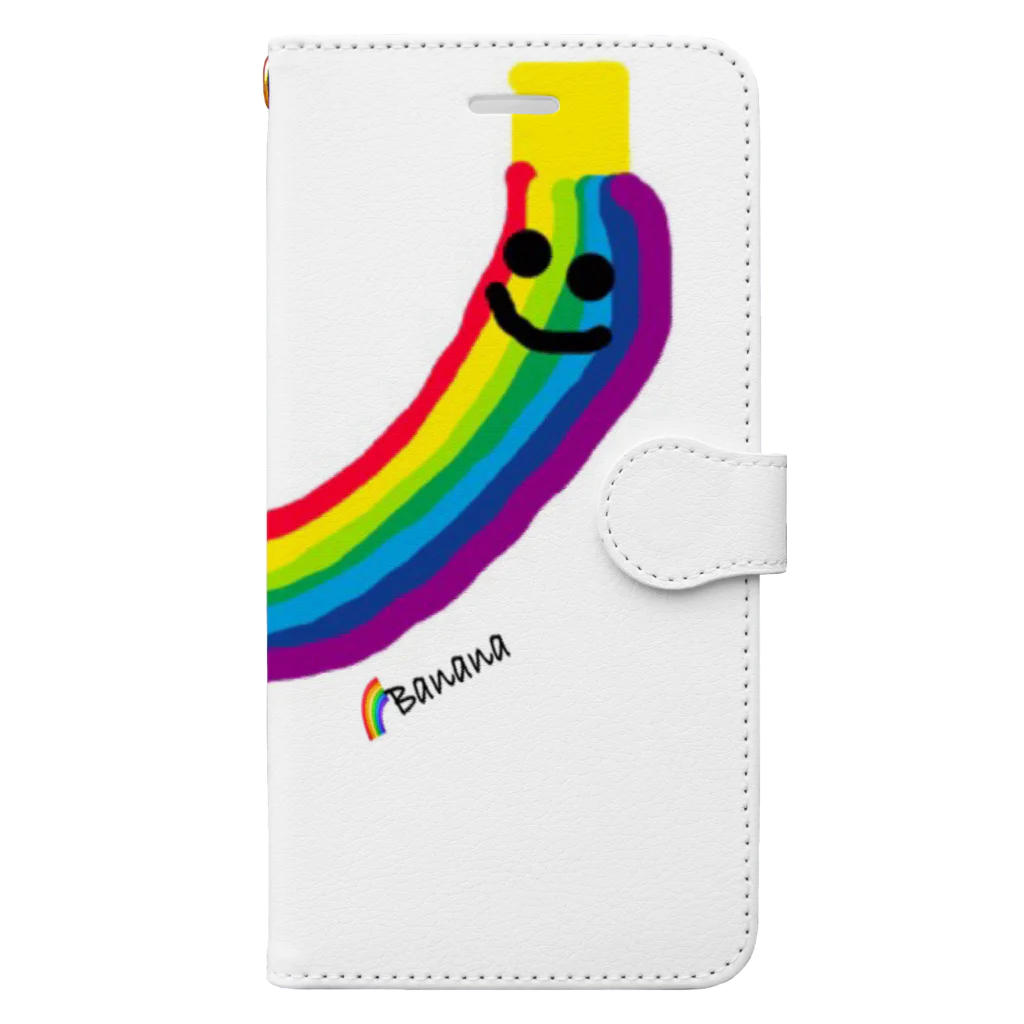 いらっしゃい🌞店の🌈バナナ　🌈Banana 手帳型スマホケース