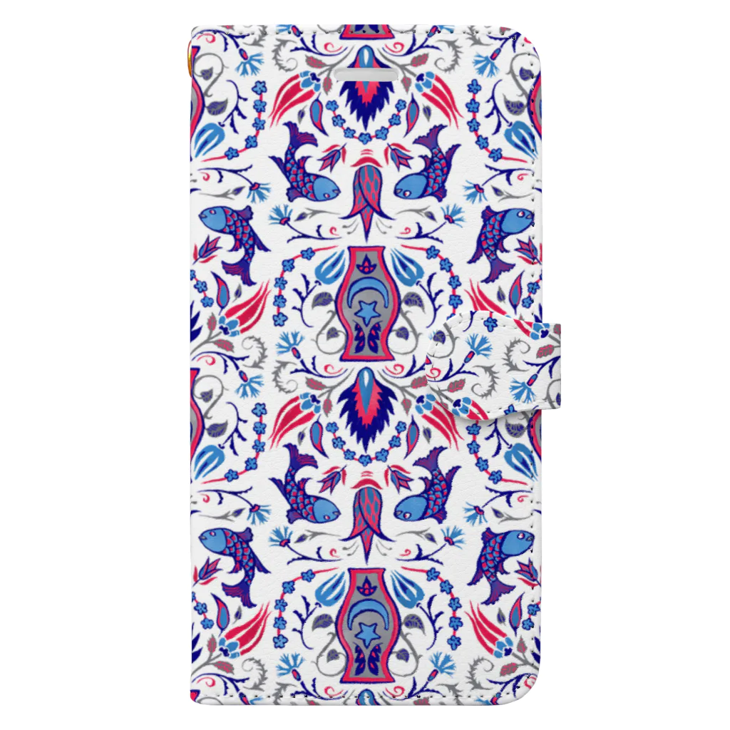 IZANAMI by Akane Yabushitaのトルコのイズニックタイル【ラピスラズリ/パターン】 Book-Style Smartphone Case