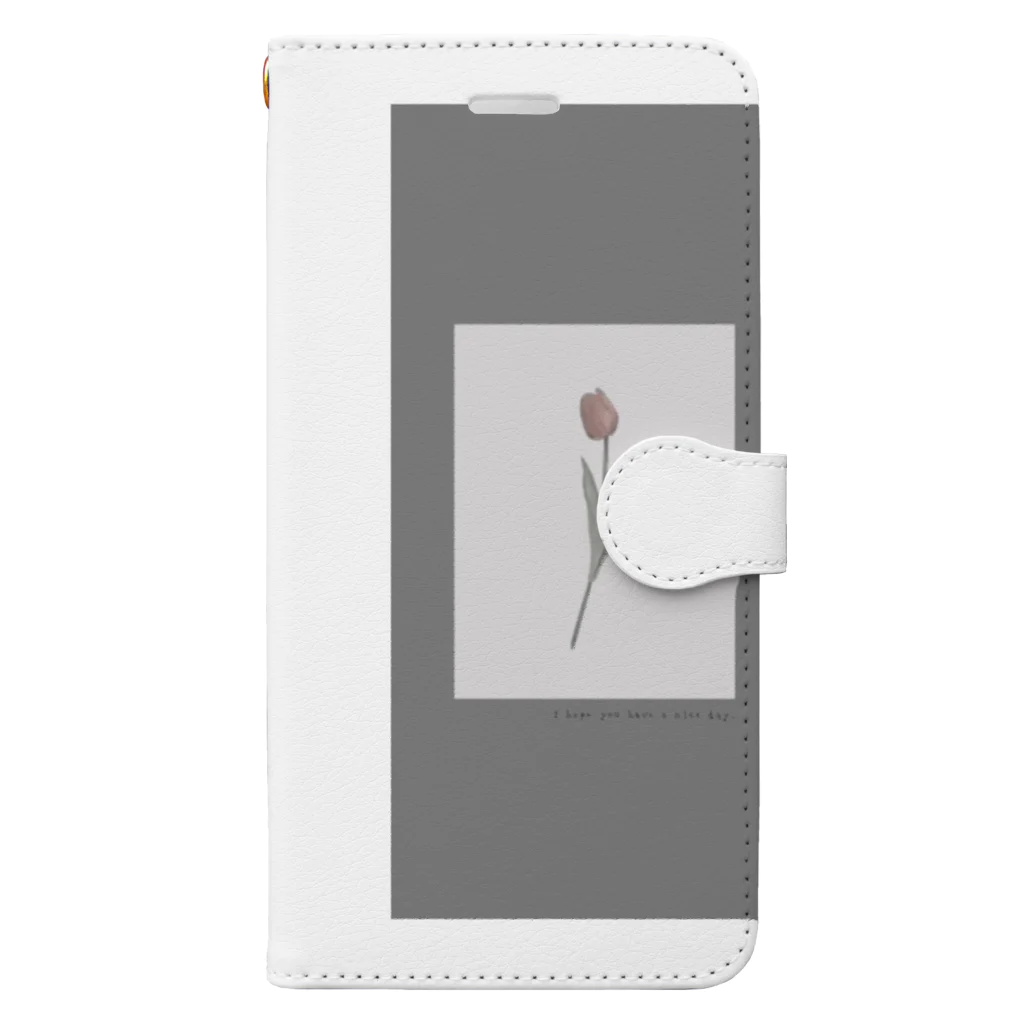 rilybiiのtulip gray Book-Style Smartphone Case