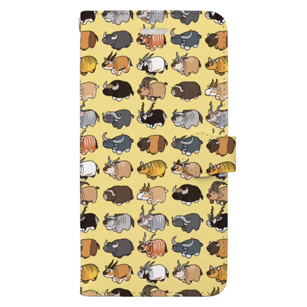 キクチミロのウシべこちゃん黄色 Book-Style Smartphone Case