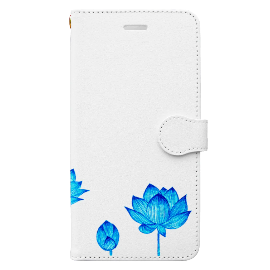 アトリエトリモの蓮の花(ターコイズ) Book-Style Smartphone Case