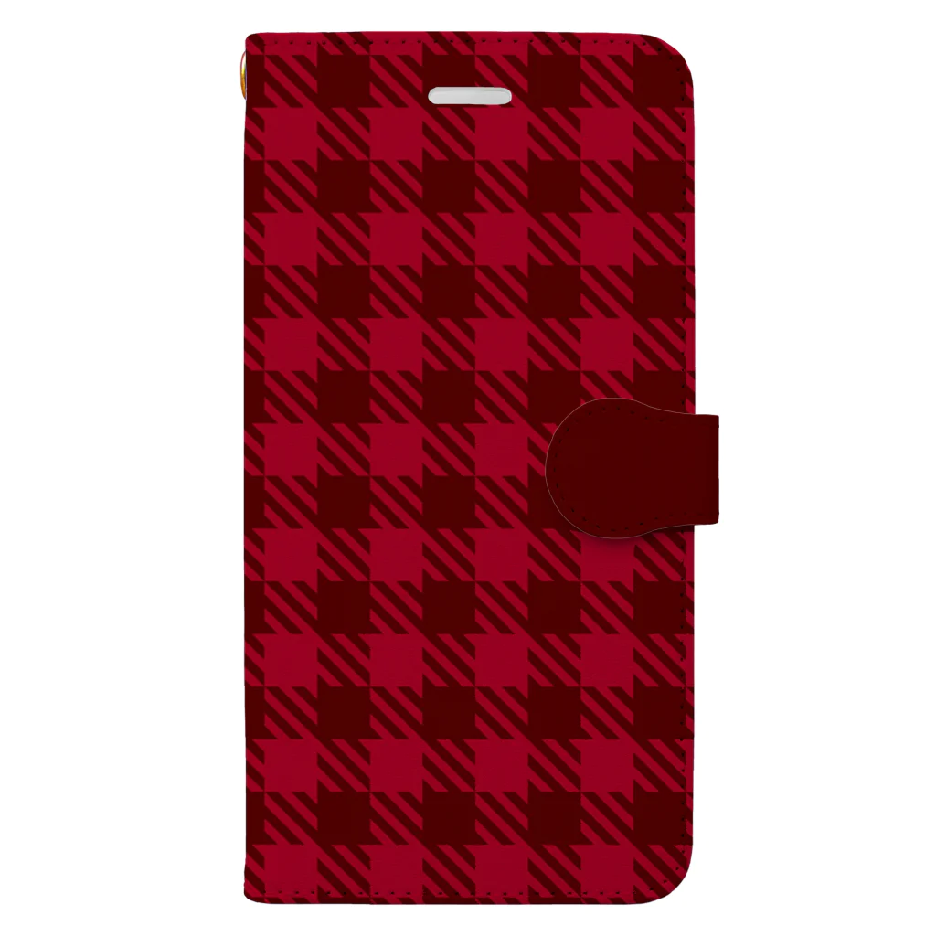 orange_honeyのチェック　赤2 Book-Style Smartphone Case