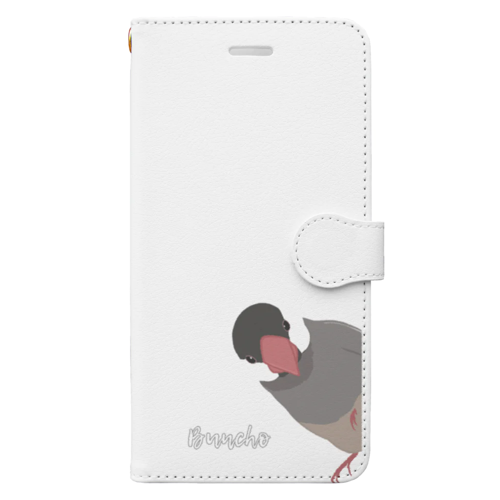 雛乃の文鳥グッズ屋さんのひょっこり桜文鳥さん Book-Style Smartphone Case