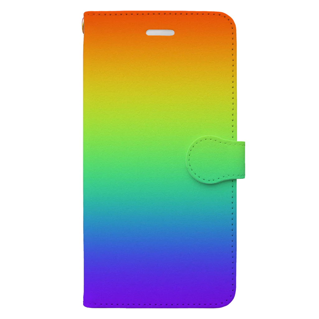 ぽぬぞぬのグラデーション　レインボー　LGBT Book-Style Smartphone Case