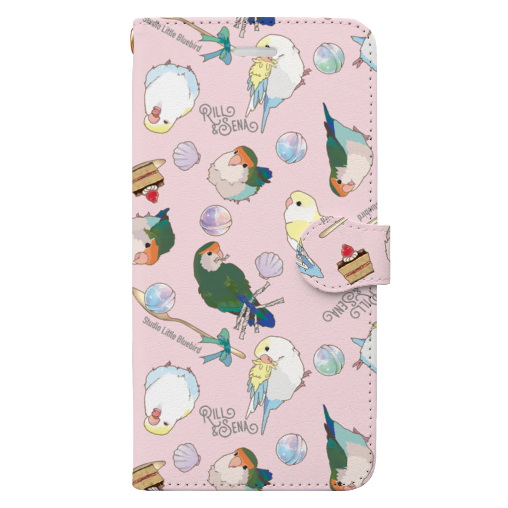 リズさんち🦜👶✨のりるせなルームピンク Book-Style Smartphone Case