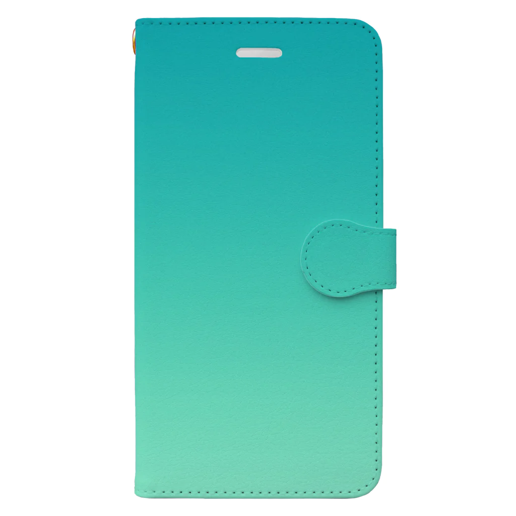 ぽぬぞぬのグラデーション Soft Green Air 手帳型スマホケース