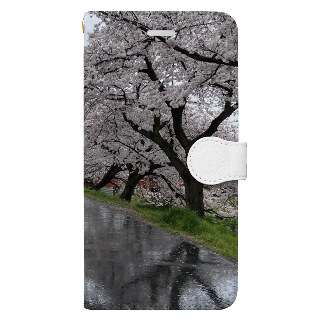 自称エモエモ商店 の桜と踏切のウユニ塩湖風 Book-Style Smartphone Case