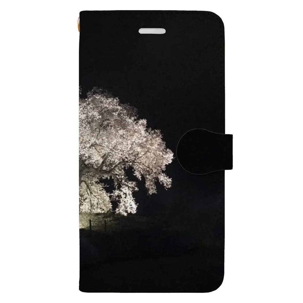 月華の夜桜 手帳型スマホケース