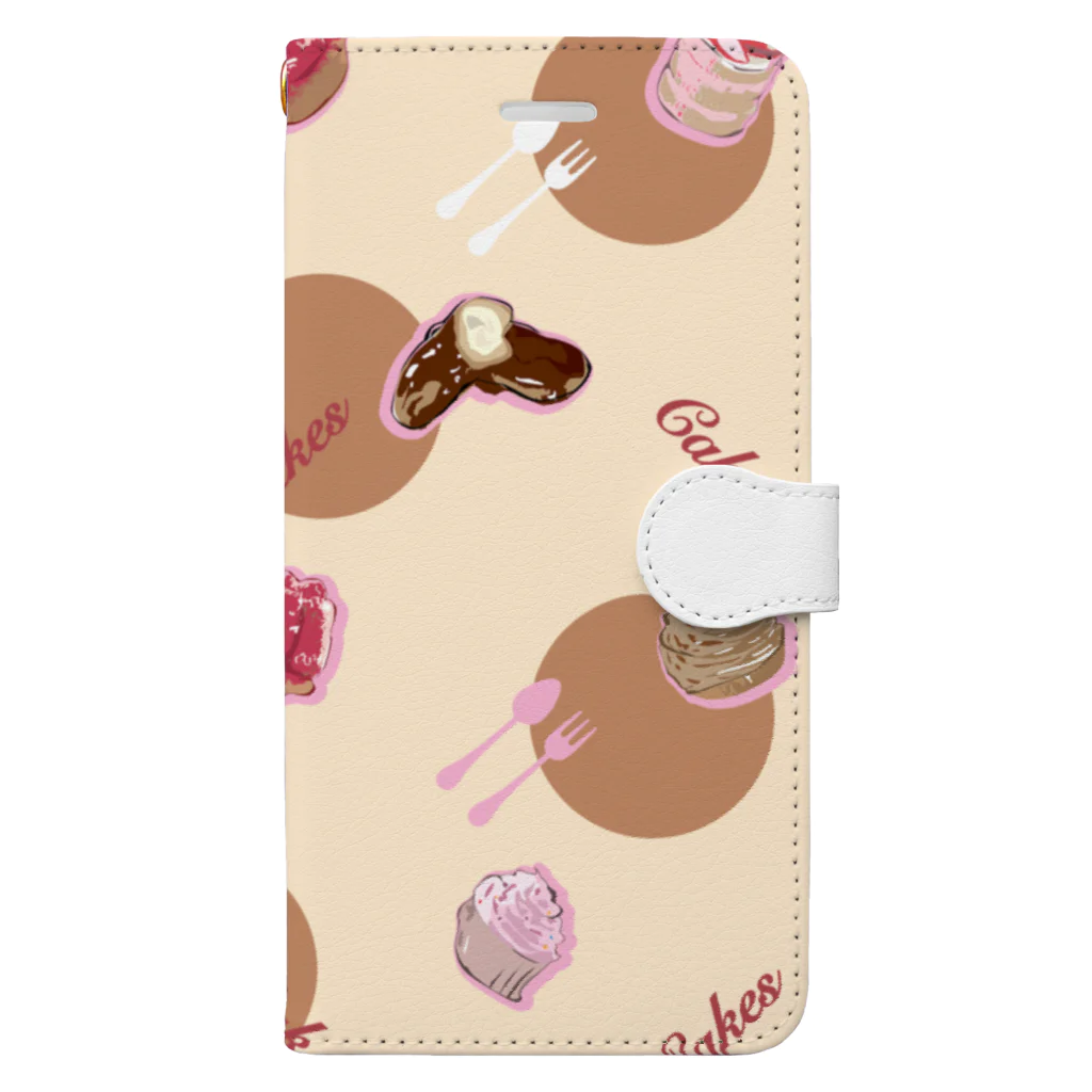 Atelier CのCakes-ライトブラウン Book-Style Smartphone Case