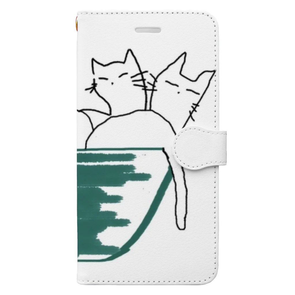 きつねこ の あとりえのneko.in.don Book-Style Smartphone Case