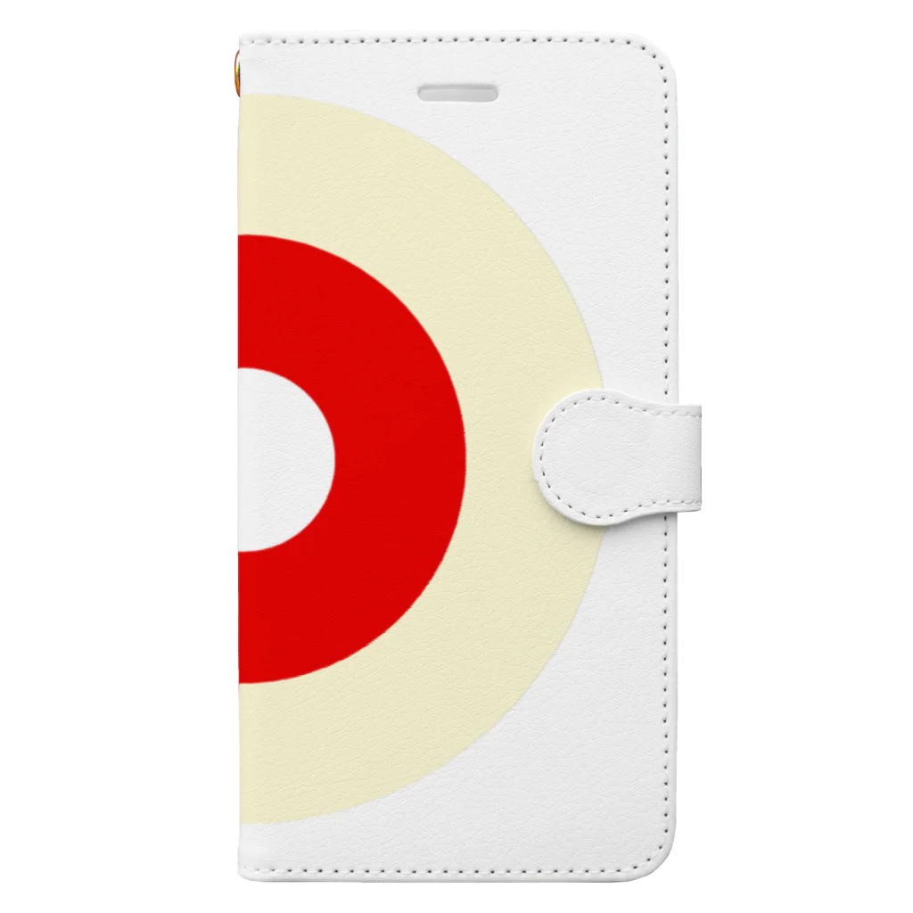 CORONET70のサークルa・クリーム・赤・白 Book-Style Smartphone Case