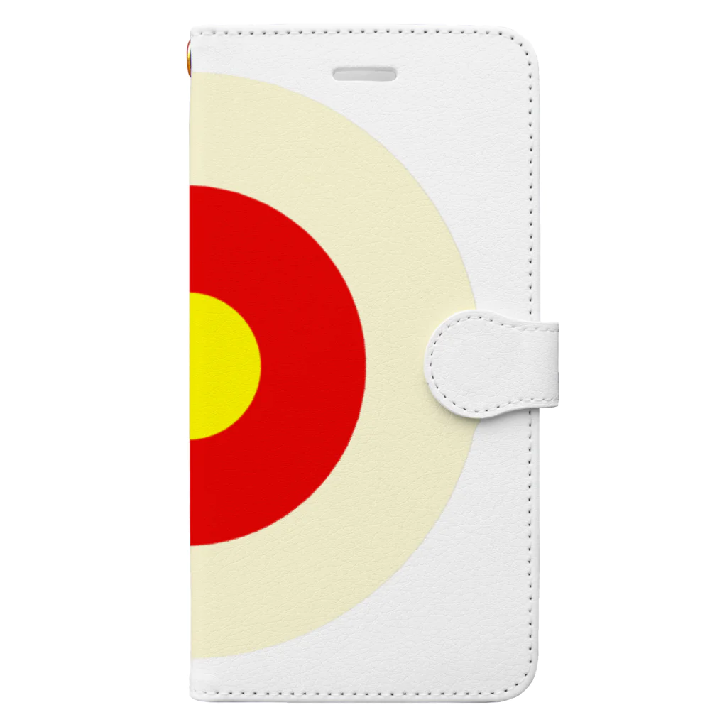 CORONET70のサークルa・クリーム・赤・黄 Book-Style Smartphone Case