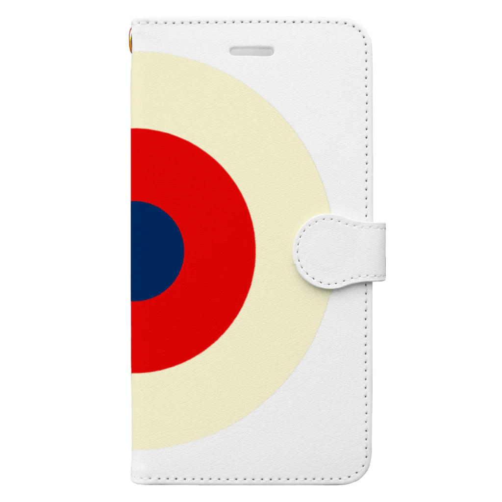 CORONET70のサークルa・クリーム・赤・紺 Book-Style Smartphone Case