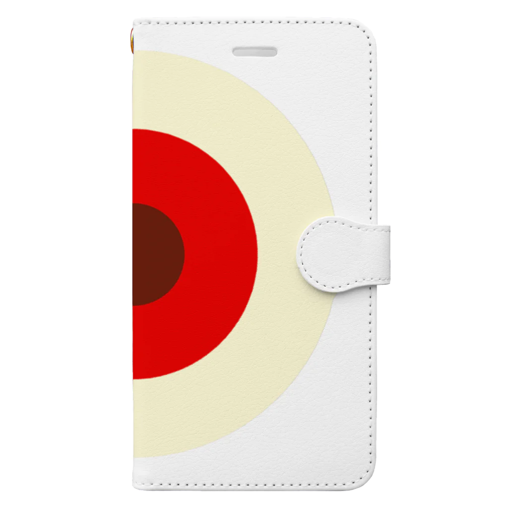 CORONET70のサークルa・クリーム・赤・チョコ Book-Style Smartphone Case