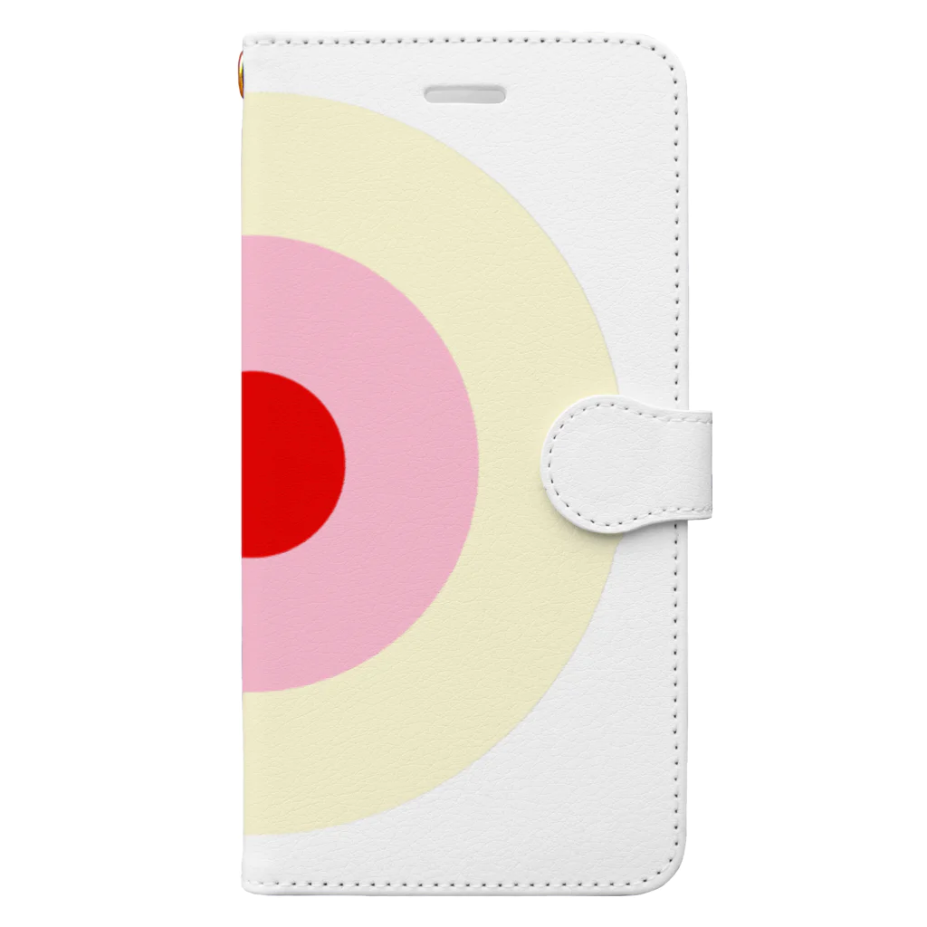 CORONET70のサークルa・クリーム・ピンク・赤 Book-Style Smartphone Case