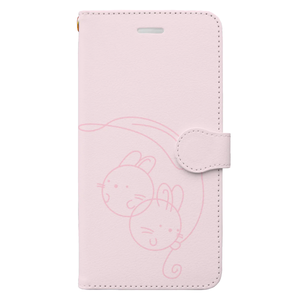 玉狛(たまこま)の玉うさぎ（春 & 桜） Book-Style Smartphone Case